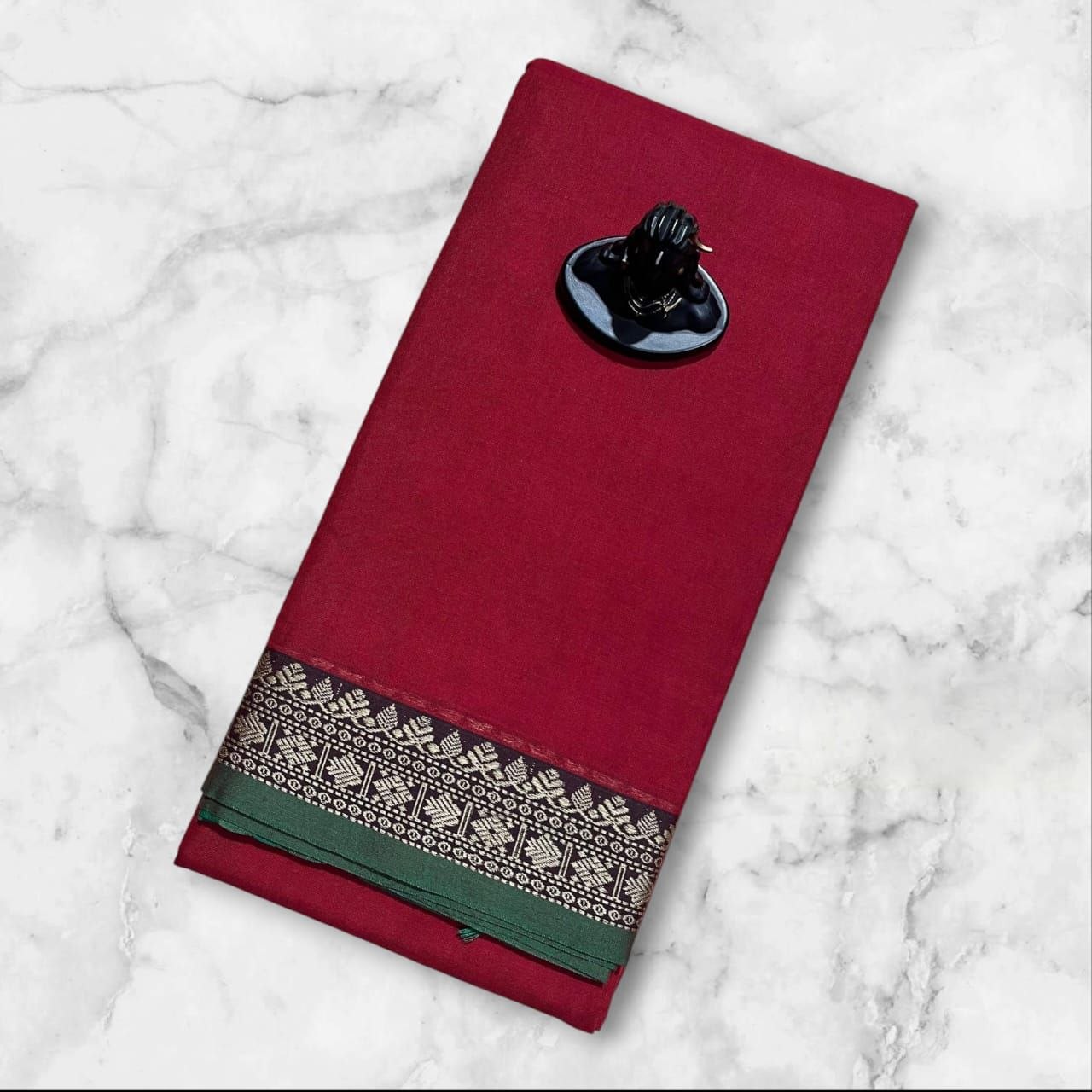 Narayanapet Sindoor Border Saree - Dusty Rose Pink